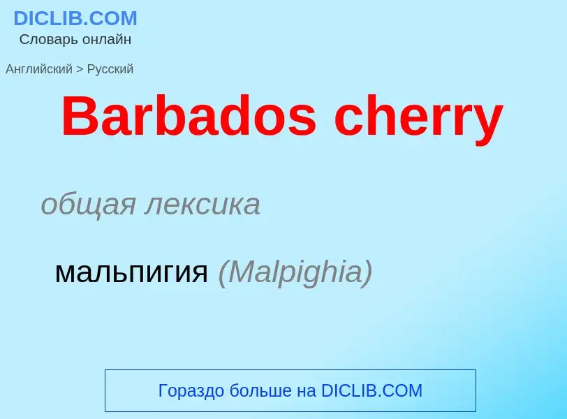 Как переводится Barbados cherry на Русский язык