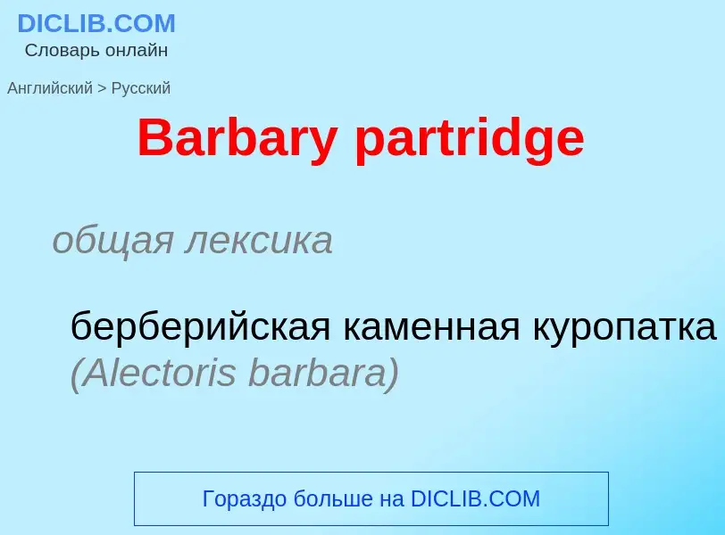 Como se diz Barbary partridge em Russo? Tradução de &#39Barbary partridge&#39 em Russo