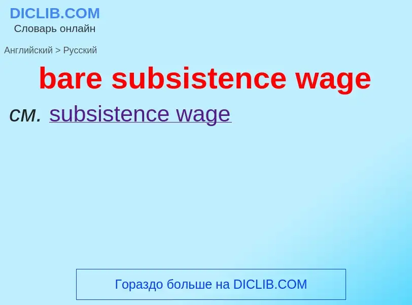 Как переводится bare subsistence wage на Русский язык