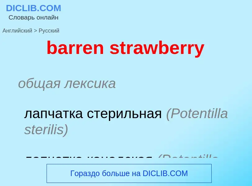 Как переводится barren strawberry на Русский язык