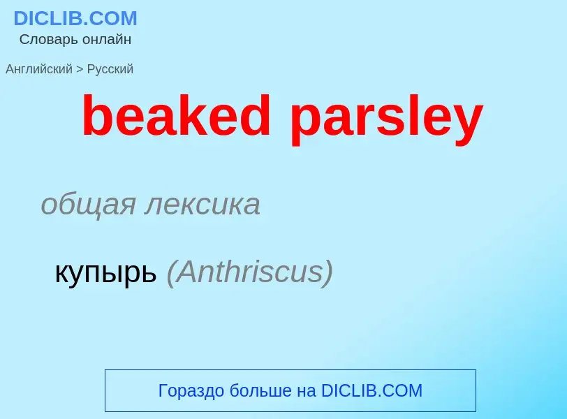 Как переводится beaked parsley на Русский язык