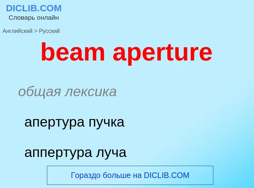 Vertaling van &#39beam aperture&#39 naar Russisch