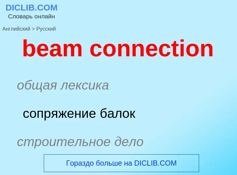 Как переводится beam connection на Русский язык