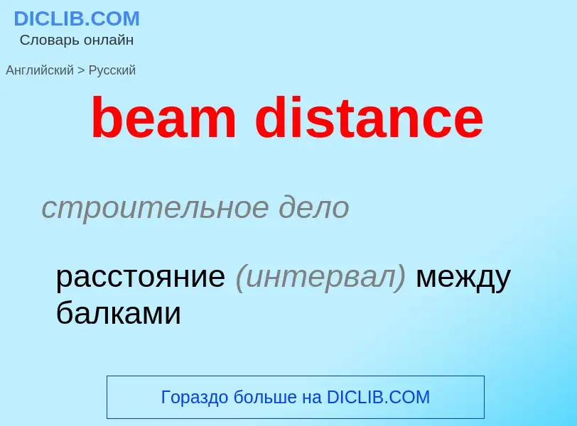 Как переводится beam distance на Русский язык