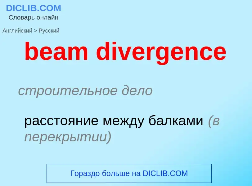 Как переводится beam divergence на Русский язык