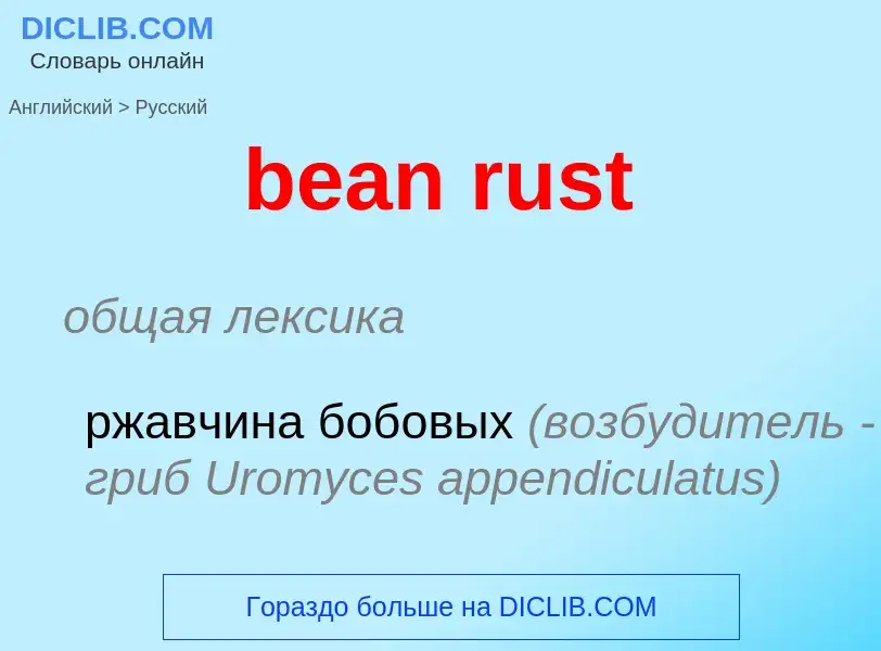 Μετάφραση του &#39bean rust&#39 σε Ρωσικά