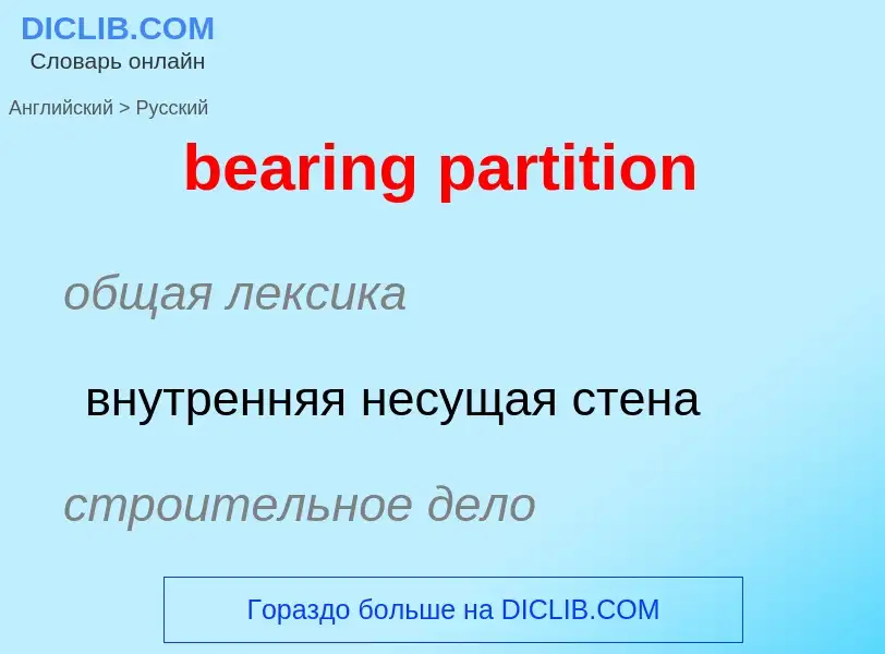 Как переводится bearing partition на Русский язык