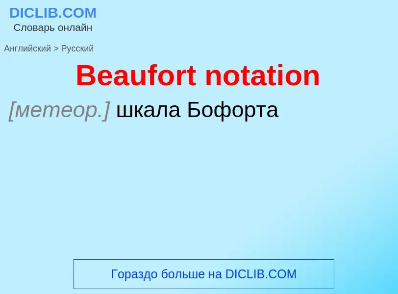 Как переводится Beaufort notation на Русский язык