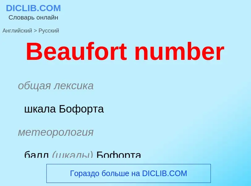 Как переводится Beaufort number на Русский язык