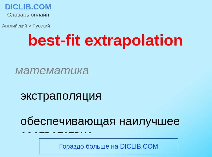 Как переводится best-fit extrapolation на Русский язык