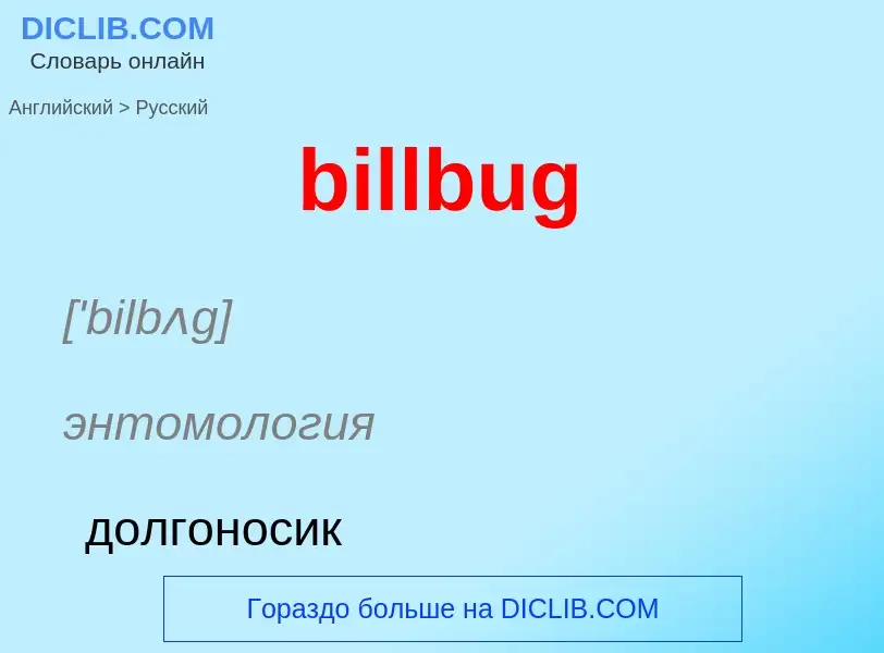 Как переводится billbug на Русский язык