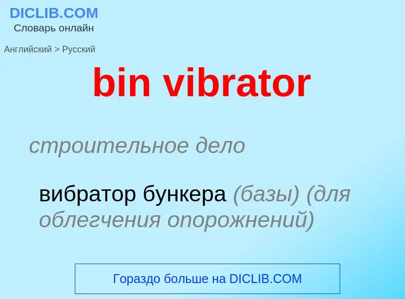 Как переводится bin vibrator на Русский язык