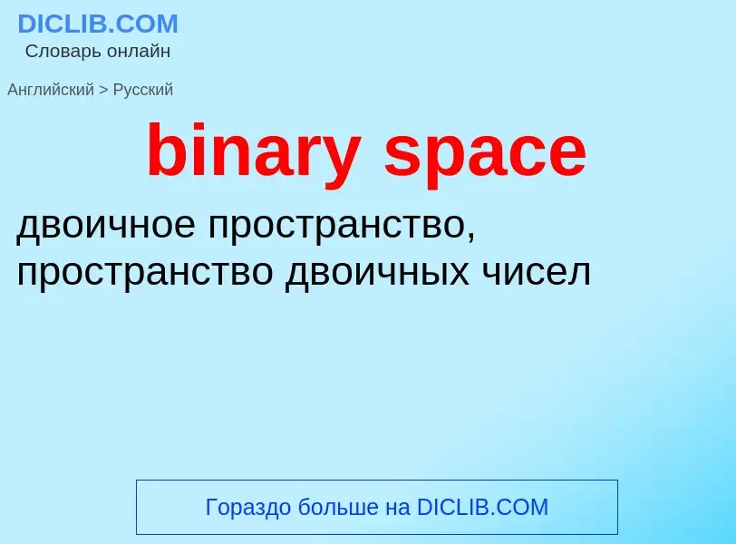 Vertaling van &#39binary space&#39 naar Russisch