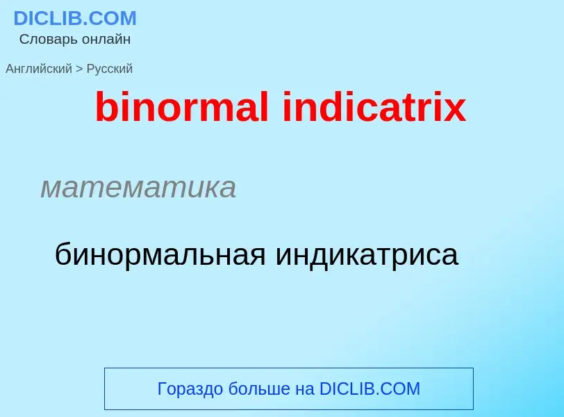 Μετάφραση του &#39binormal indicatrix&#39 σε Ρωσικά