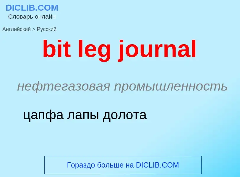 Vertaling van &#39bit leg journal&#39 naar Russisch