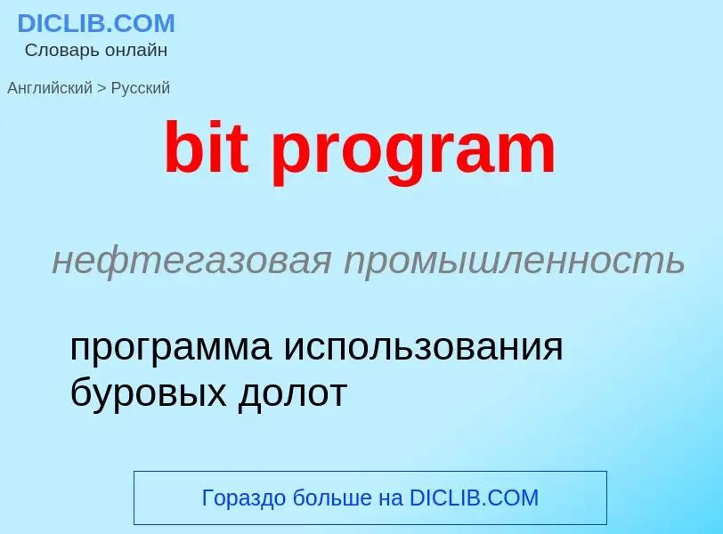 Как переводится bit program на Русский язык