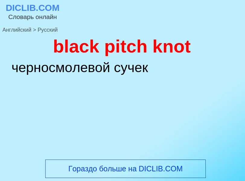 Μετάφραση του &#39black pitch knot&#39 σε Ρωσικά