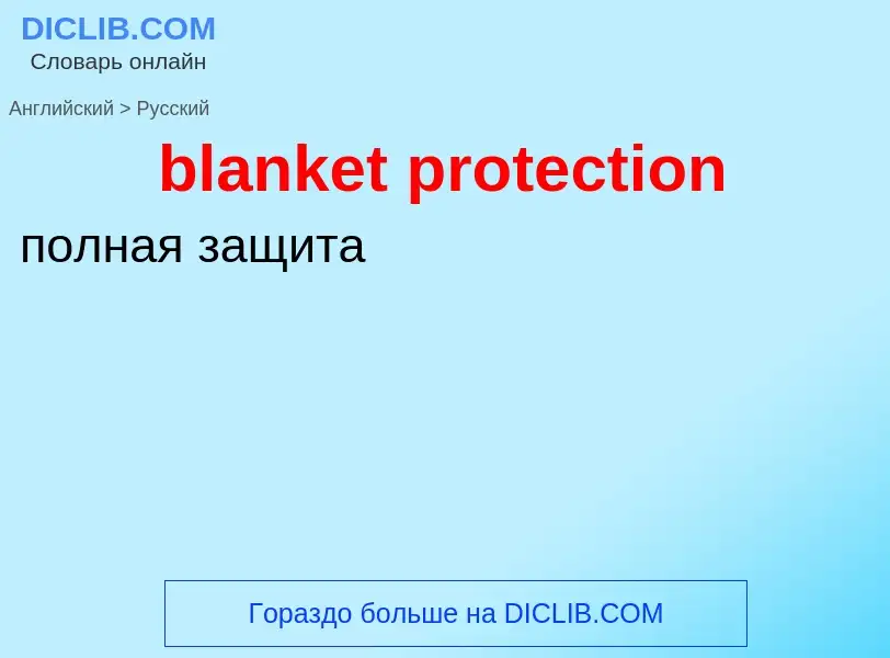 Как переводится blanket protection на Русский язык