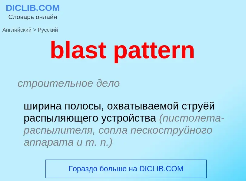 Как переводится blast pattern на Русский язык