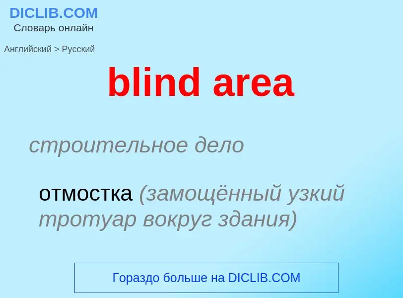 Как переводится blind area на Русский язык