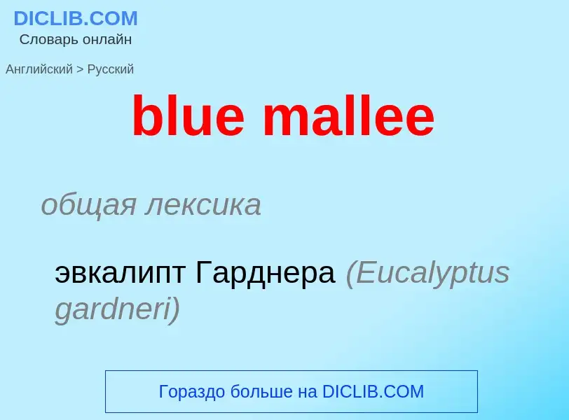 Vertaling van &#39blue mallee&#39 naar Russisch