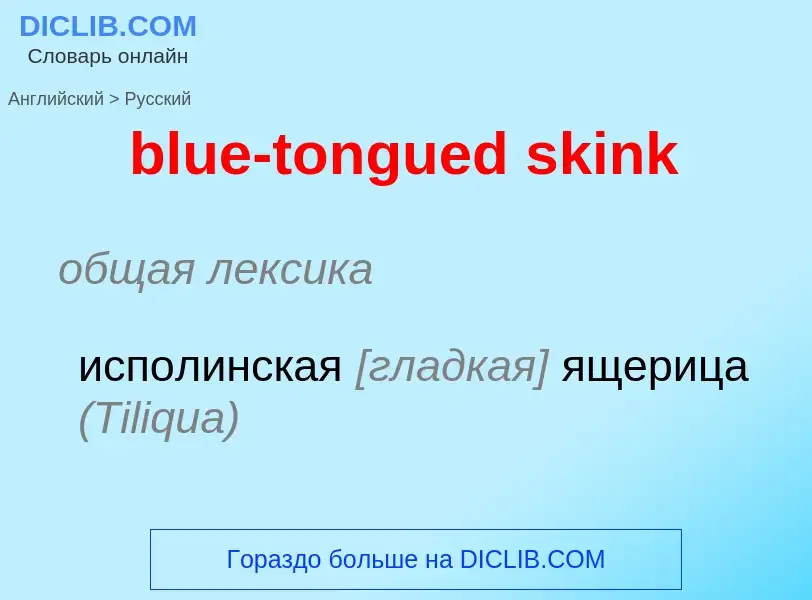 Vertaling van &#39blue-tongued skink&#39 naar Russisch