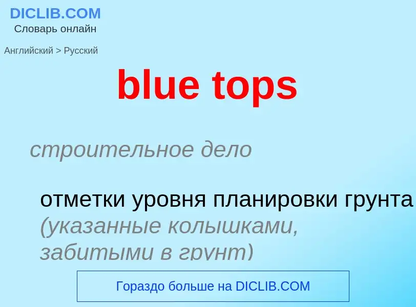 Как переводится blue tops на Русский язык