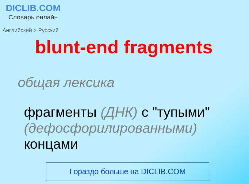 Как переводится blunt-end fragments на Русский язык