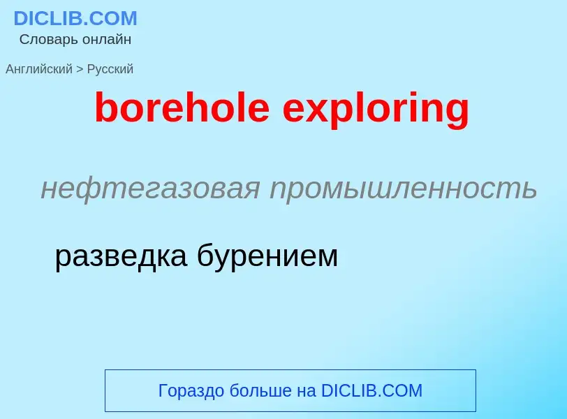 Как переводится borehole exploring на Русский язык