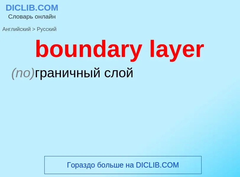 Как переводится boundary layer на Русский язык