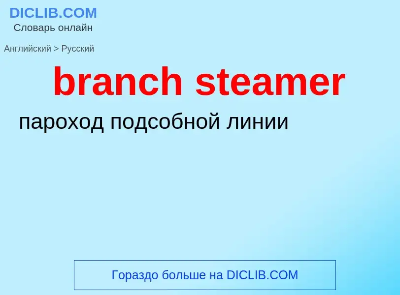 Как переводится branch steamer на Русский язык