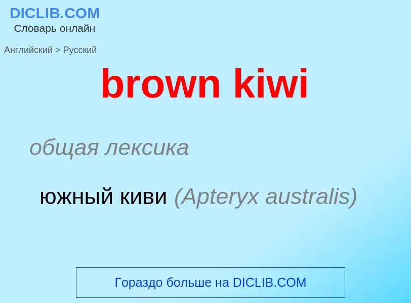 Как переводится brown kiwi на Русский язык