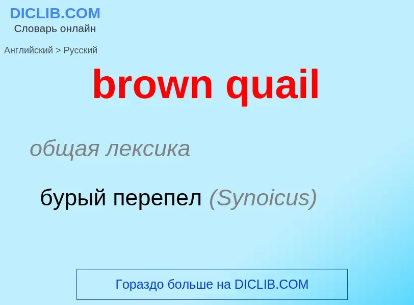 Μετάφραση του &#39brown quail&#39 σε Ρωσικά