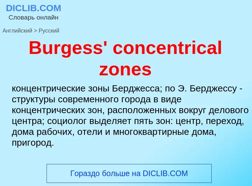 Traduction de &#39Burgess' concentrical zones&#39 en Russe