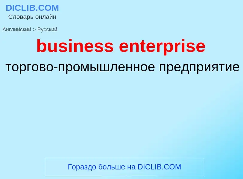 What is the Russian for business enterprise? Translation of &#39business enterprise&#39 to Russian