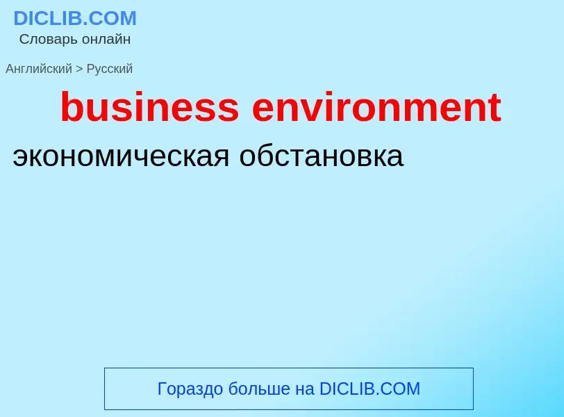 Как переводится business environment на Русский язык