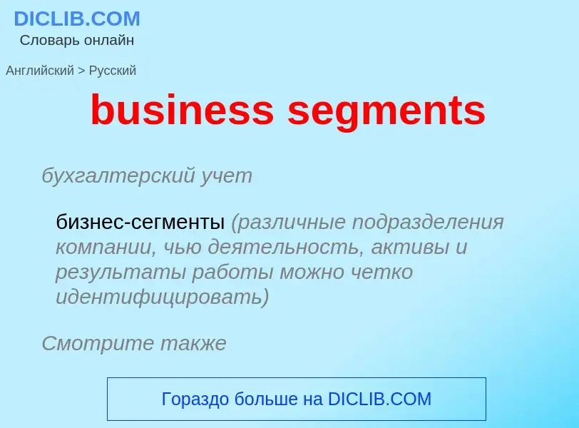 Μετάφραση του &#39business segments&#39 σε Ρωσικά