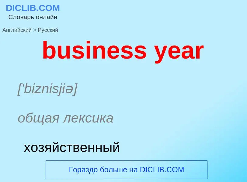 Как переводится business year на Русский язык