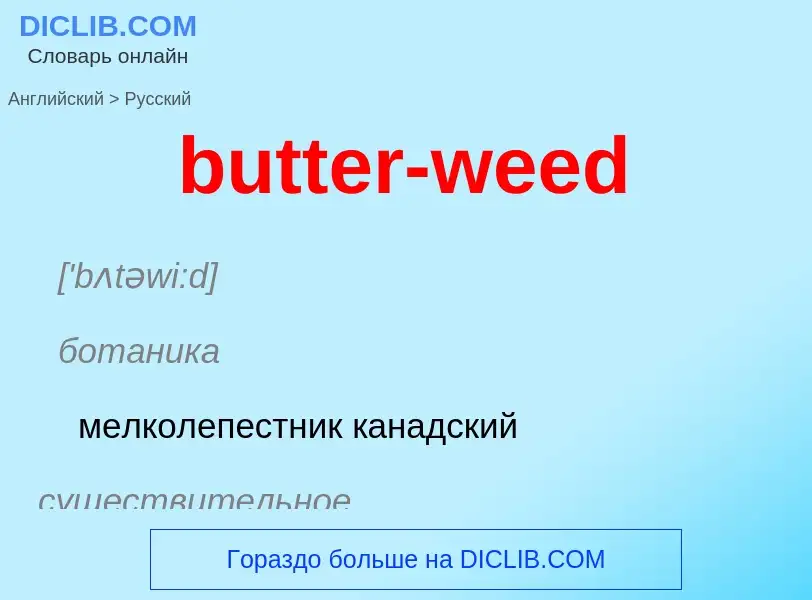 Μετάφραση του &#39butter-weed&#39 σε Ρωσικά