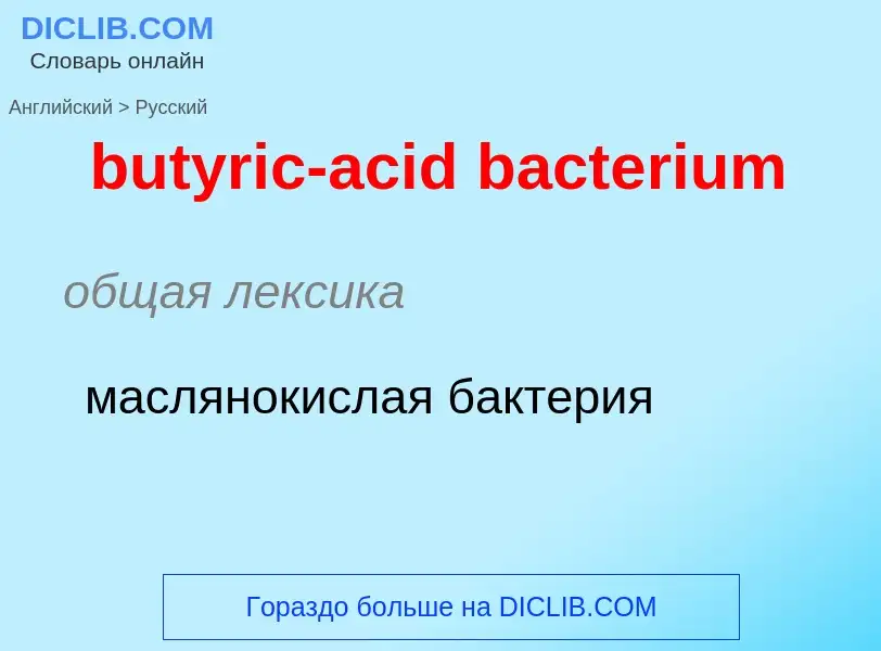 Μετάφραση του &#39butyric-acid bacterium&#39 σε Ρωσικά