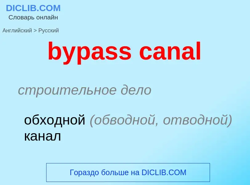 Μετάφραση του &#39bypass canal&#39 σε Ρωσικά