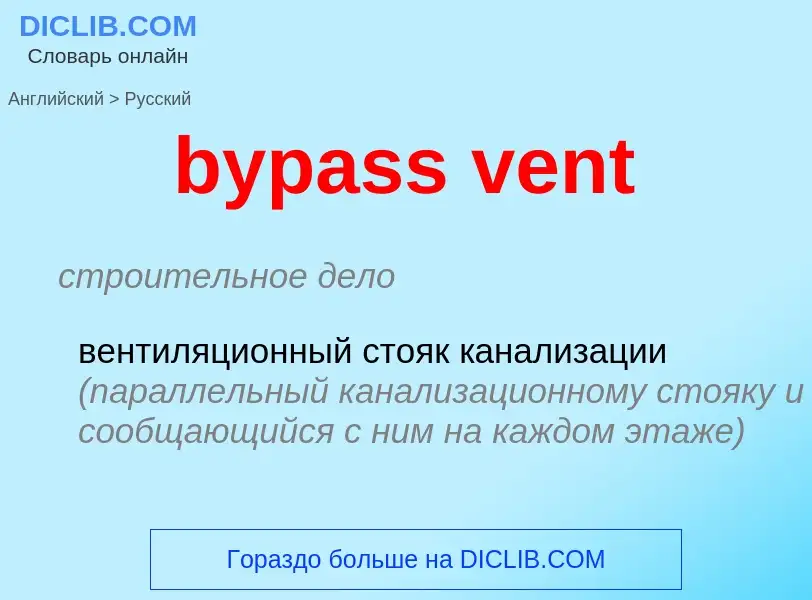 ¿Cómo se dice bypass vent en Ruso? Traducción de &#39bypass vent&#39 al Ruso