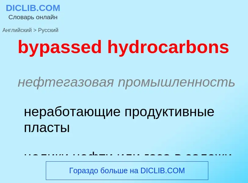 Μετάφραση του &#39bypassed hydrocarbons&#39 σε Ρωσικά