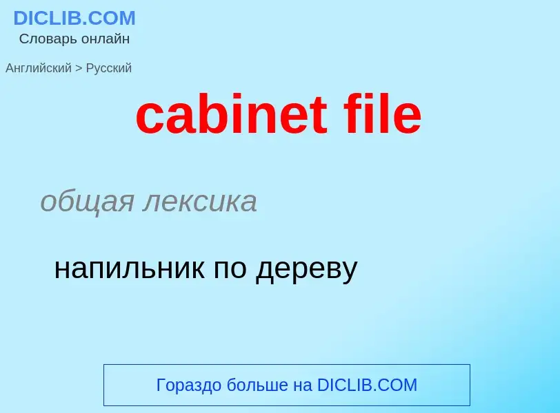 Como se diz cabinet file em Russo? Tradução de &#39cabinet file&#39 em Russo