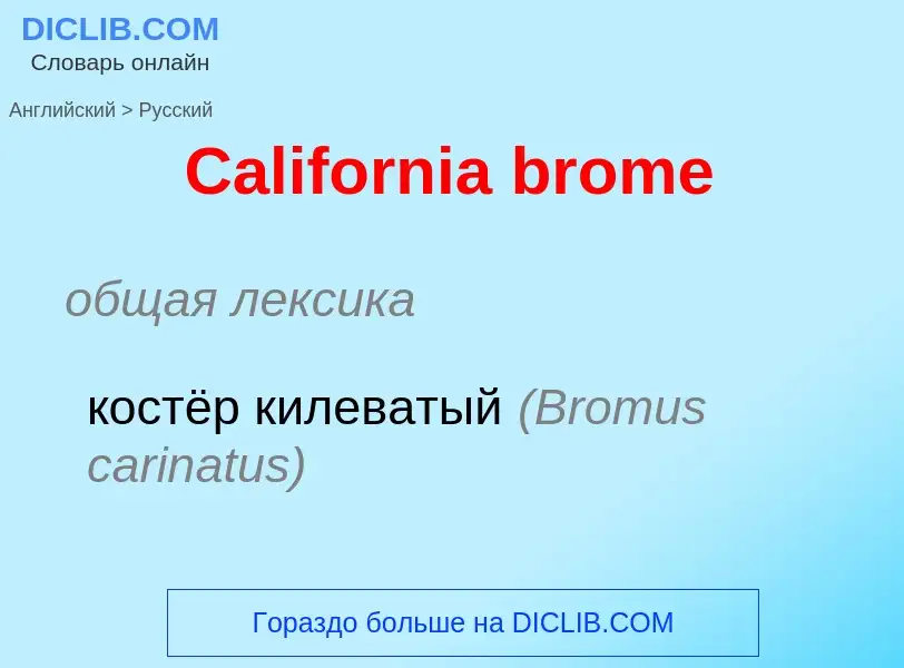 What is the الروسية for California brome? Translation of &#39California brome&#39 to الروسية