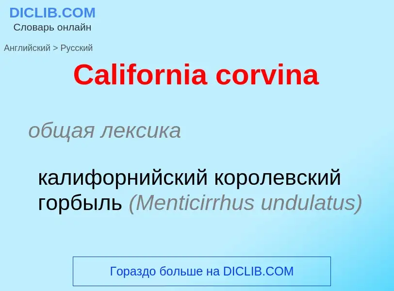 What is the الروسية for California corvina? Translation of &#39California corvina&#39 to الروسية