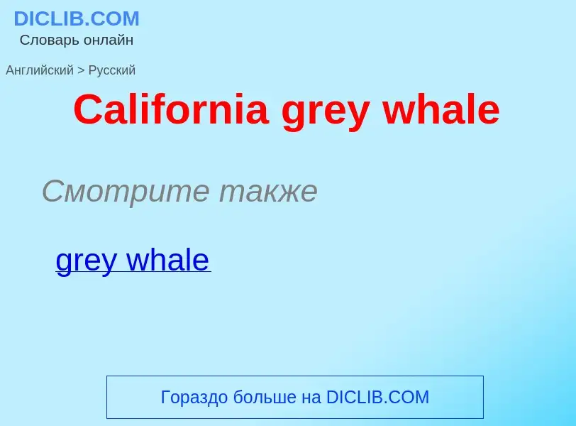 What is the الروسية for California grey whale? Translation of &#39California grey whale&#39 to الروس