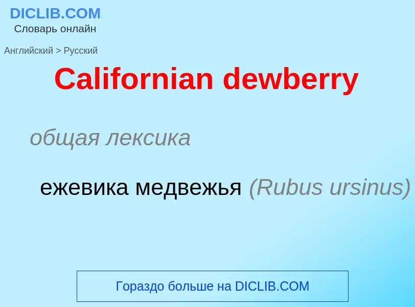 What is the الروسية for Californian dewberry? Translation of &#39Californian dewberry&#39 to الروسية