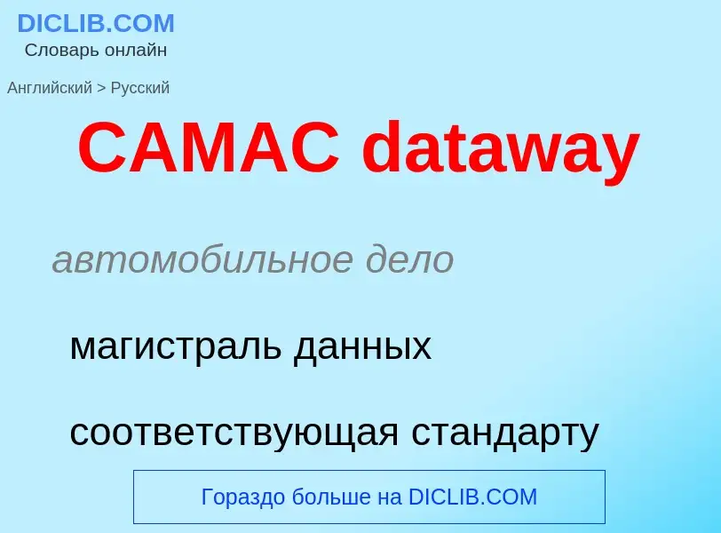 Como se diz CAMAC dataway em Russo? Tradução de &#39CAMAC dataway&#39 em Russo