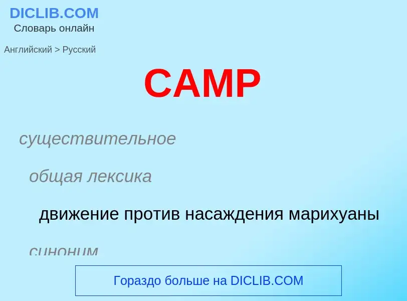 Как переводится CAMP на Русский язык